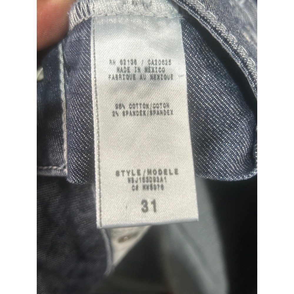 GUESS Jeans Dare Devil Skinny Leg Women Size 31 Dark Wash Distressed Denim Pants - Picture 6 of 9